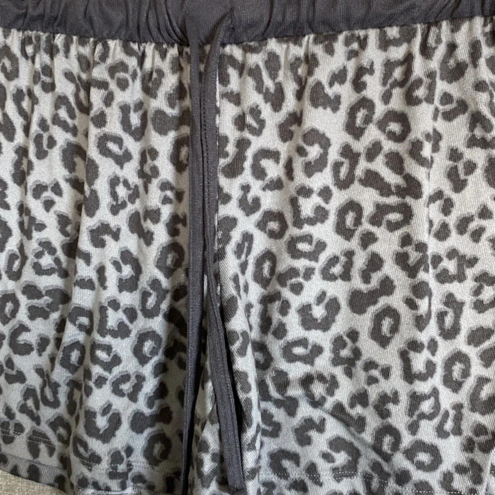 Lucky Brand Gray Cheetah Print Sleep Shorts
